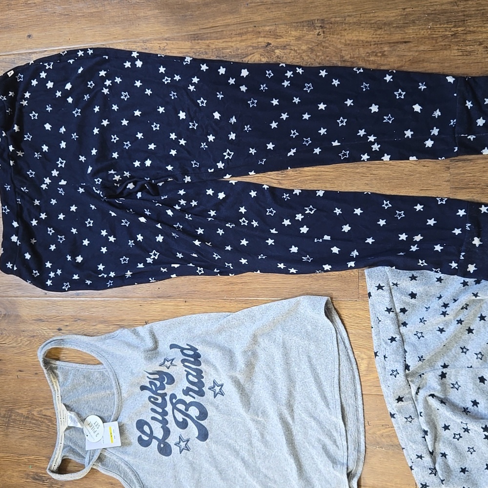 Lucky Brand Women's Starry Pajama Set - Gray and Navy - Picture 2 of 2